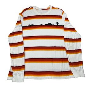 Nike SB XL Long Sleeve Striped Desert Graphic Tee Sunset Southwestern Skate AOP